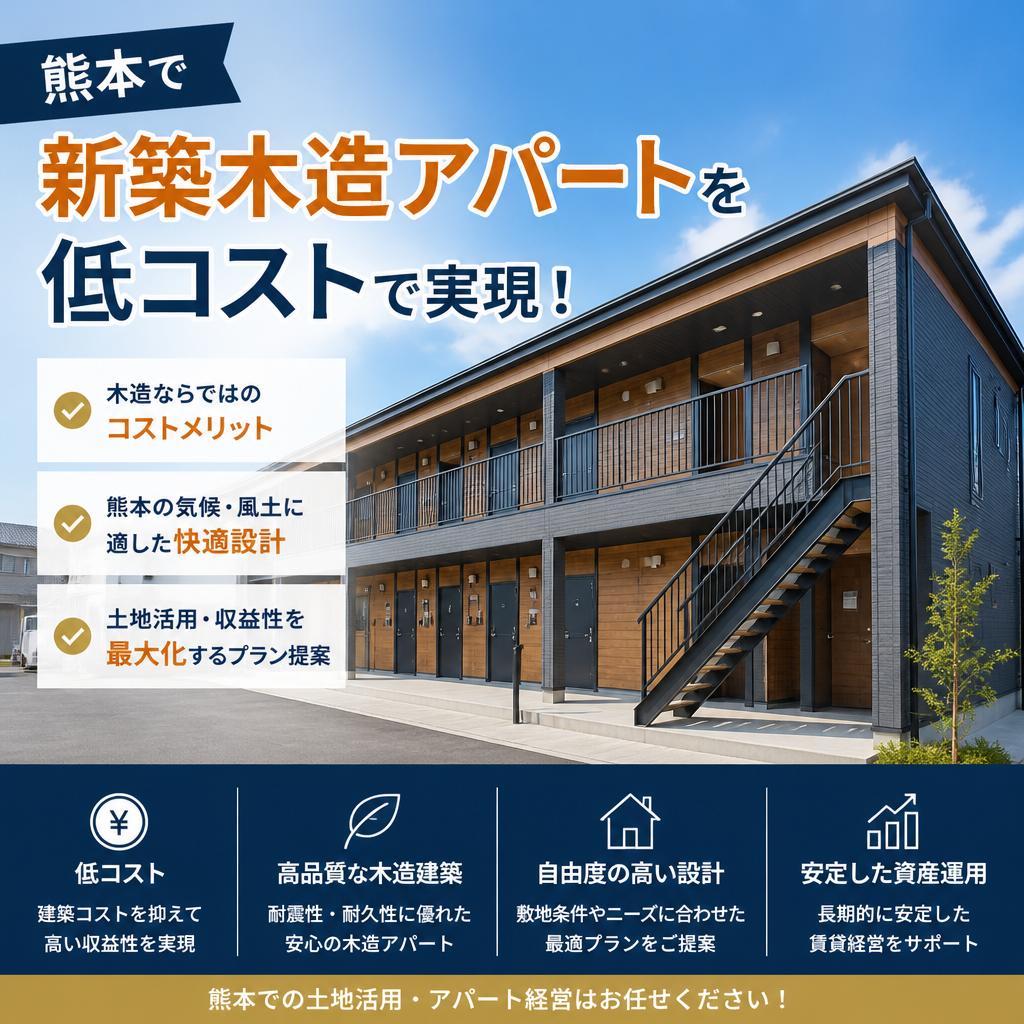 熊本で新築木造アパートを低コストで実現！
