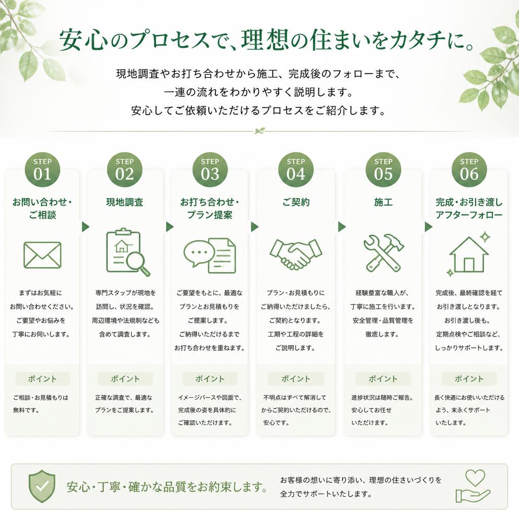 施工の流れと安心の説明